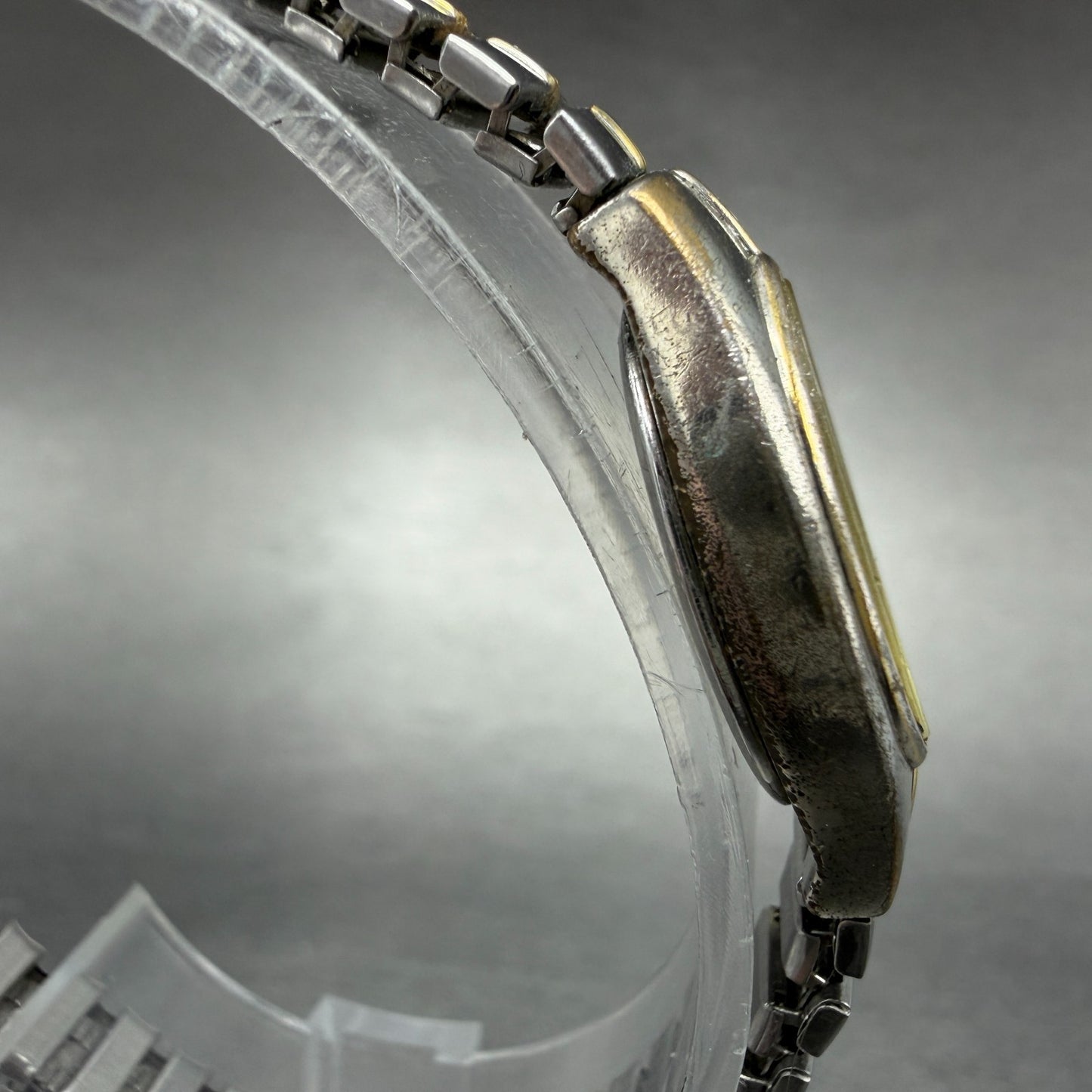 Seiko Pulsar Watch Women 17mm Blue Dial Two Tone Oval 1N00-X057 New Battery3