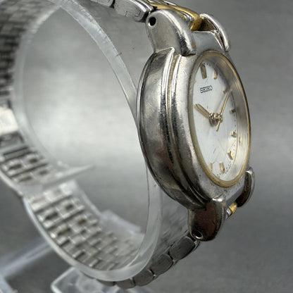 Seiko Watch Women 24mm Silver Dial Two Tone Round V701-1791 New Battery3