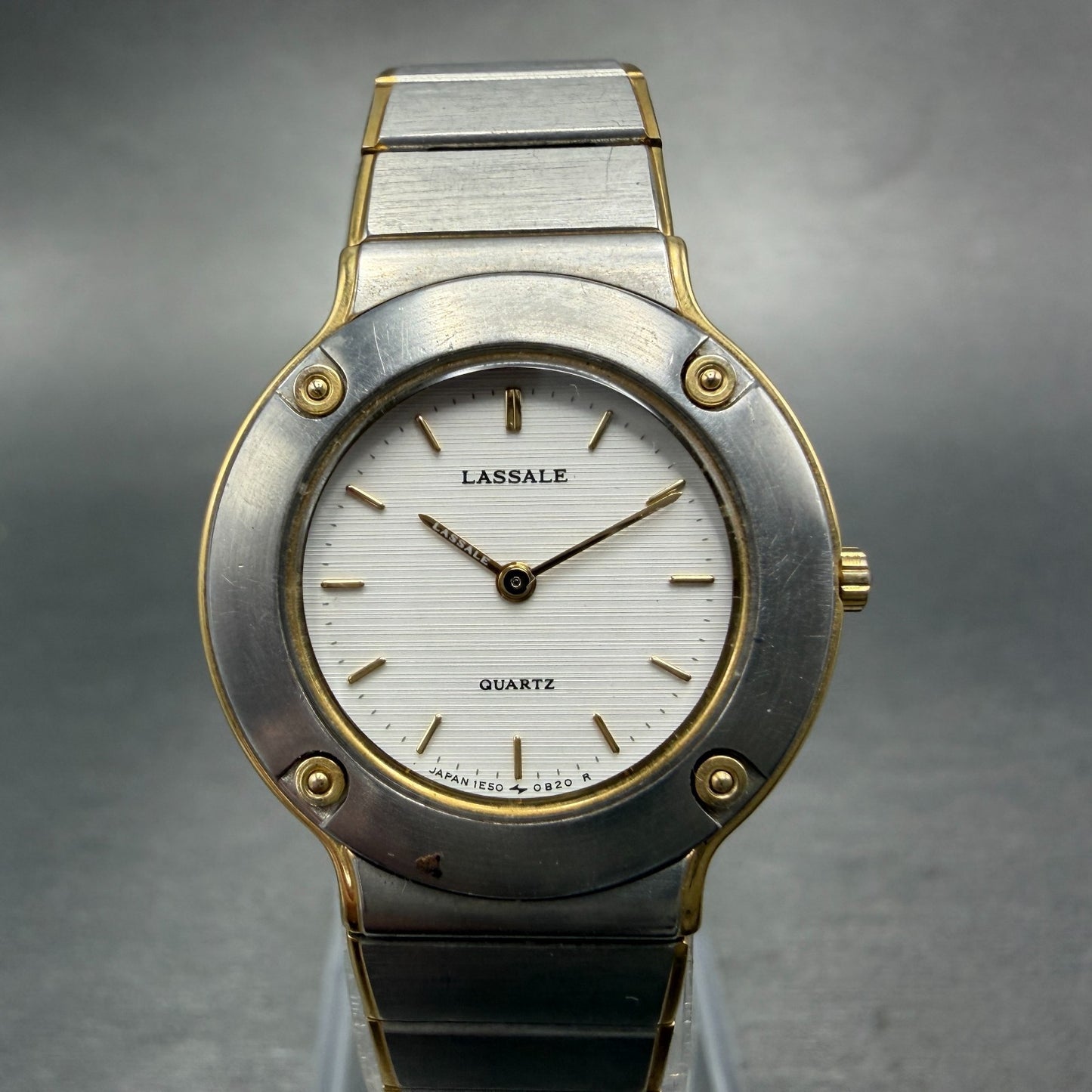 Seiko Lassale Watch Women 25mm White Dial Two Tone Round 1E50-0A99 New Battery0