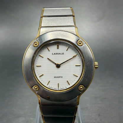 Seiko Lassale Watch Women 25mm White Dial Two Tone Round 1E50-0A99 New Battery0