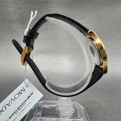 Movado Museum Watch Women 28mm Black Dial Gold Tone Round 0690299 New Battery8