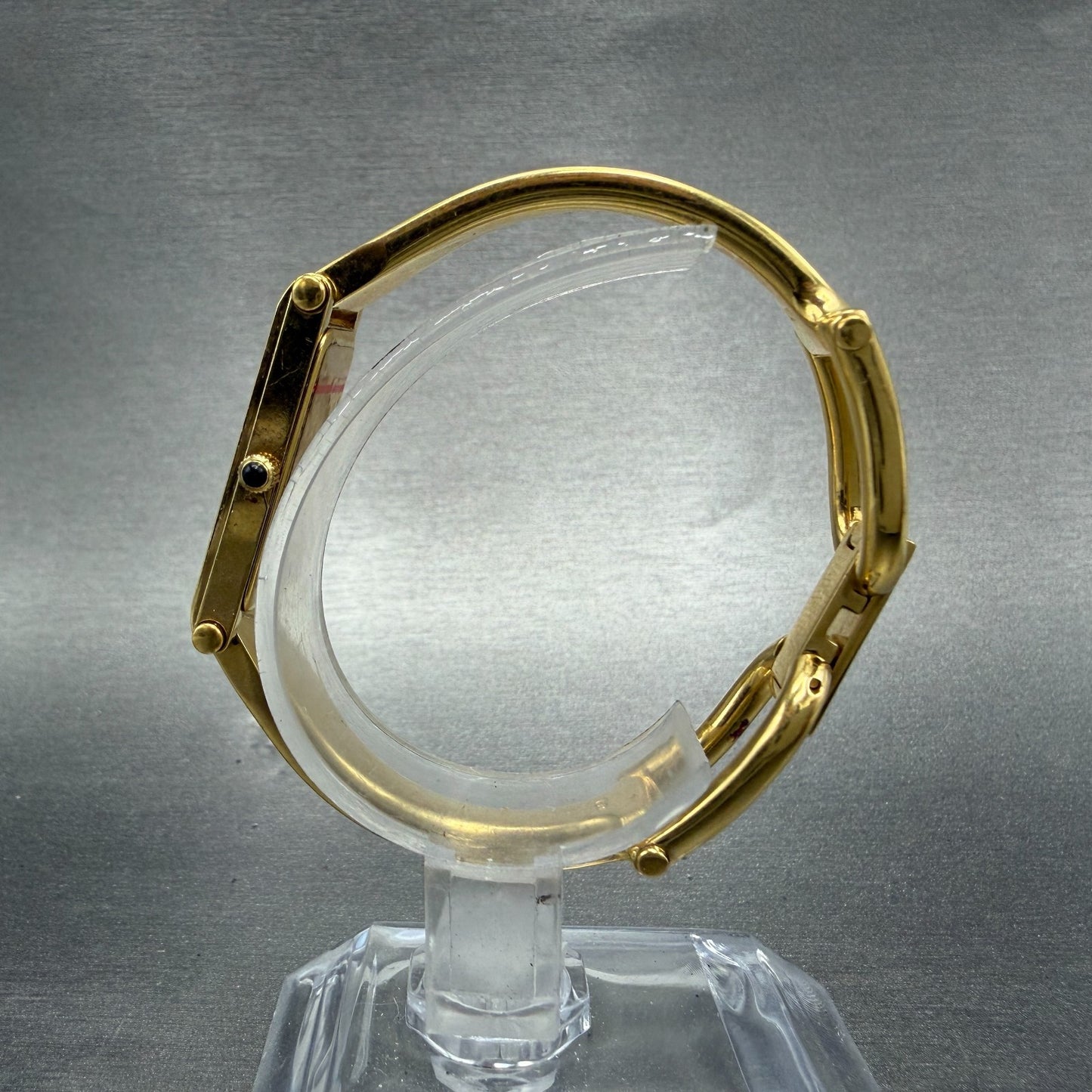 Gucci 1500L Tank Watch Women 12mm MOP Dial Gold Rectangle Bangle New battery ABC6