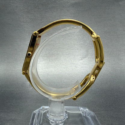 Gucci 1500L Tank Watch Women 12mm MOP Dial Gold Rectangle Bangle New battery ABC6