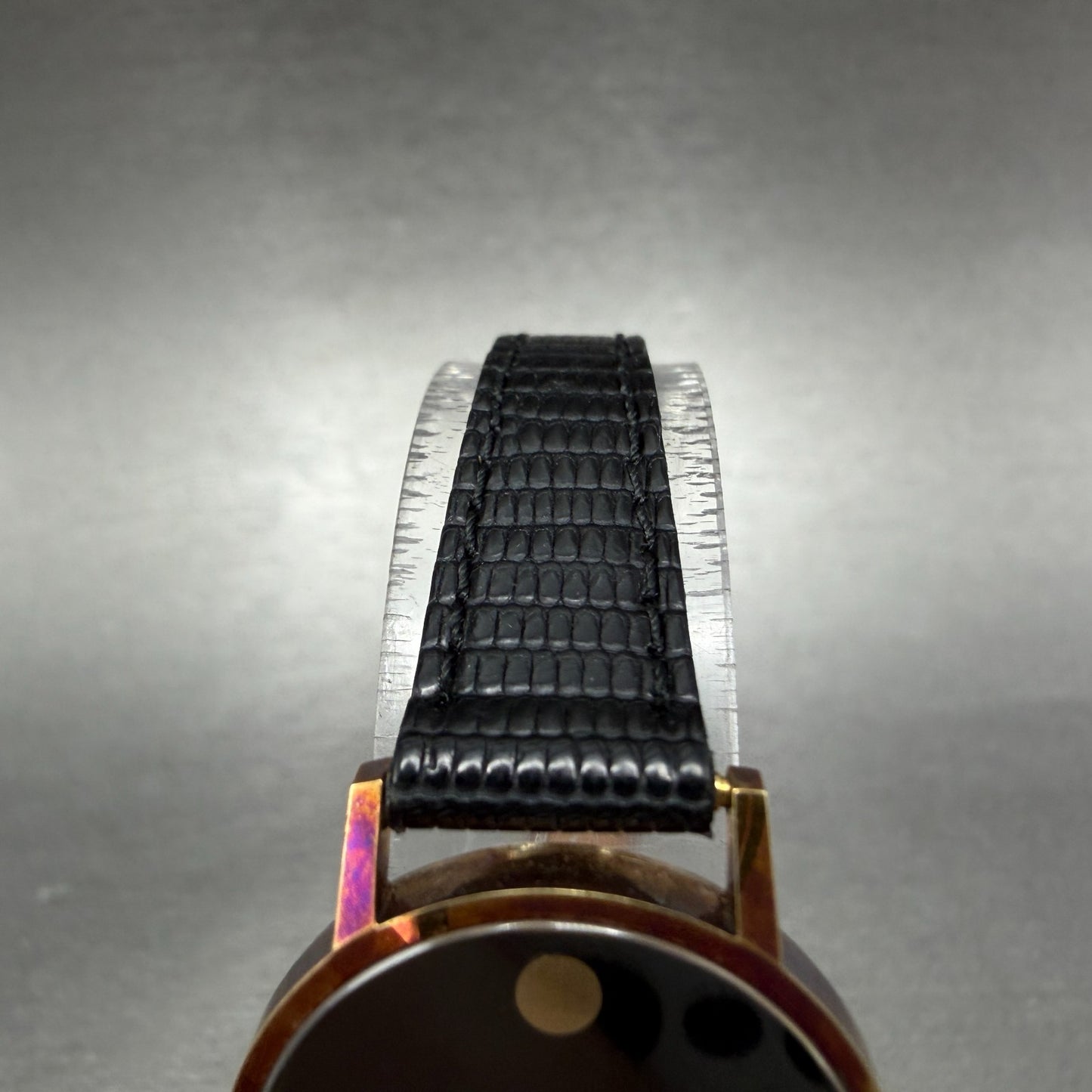Zenith Movado Museum Watch Women 24mm Black Dial 14K Solid Gold Manual Wind Runs5