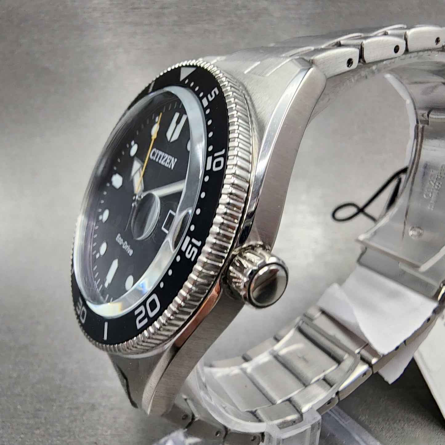 Citizen EcoDrive Dive Watch Men 43mm Black Dial Stainless Steel Date AW176081E2