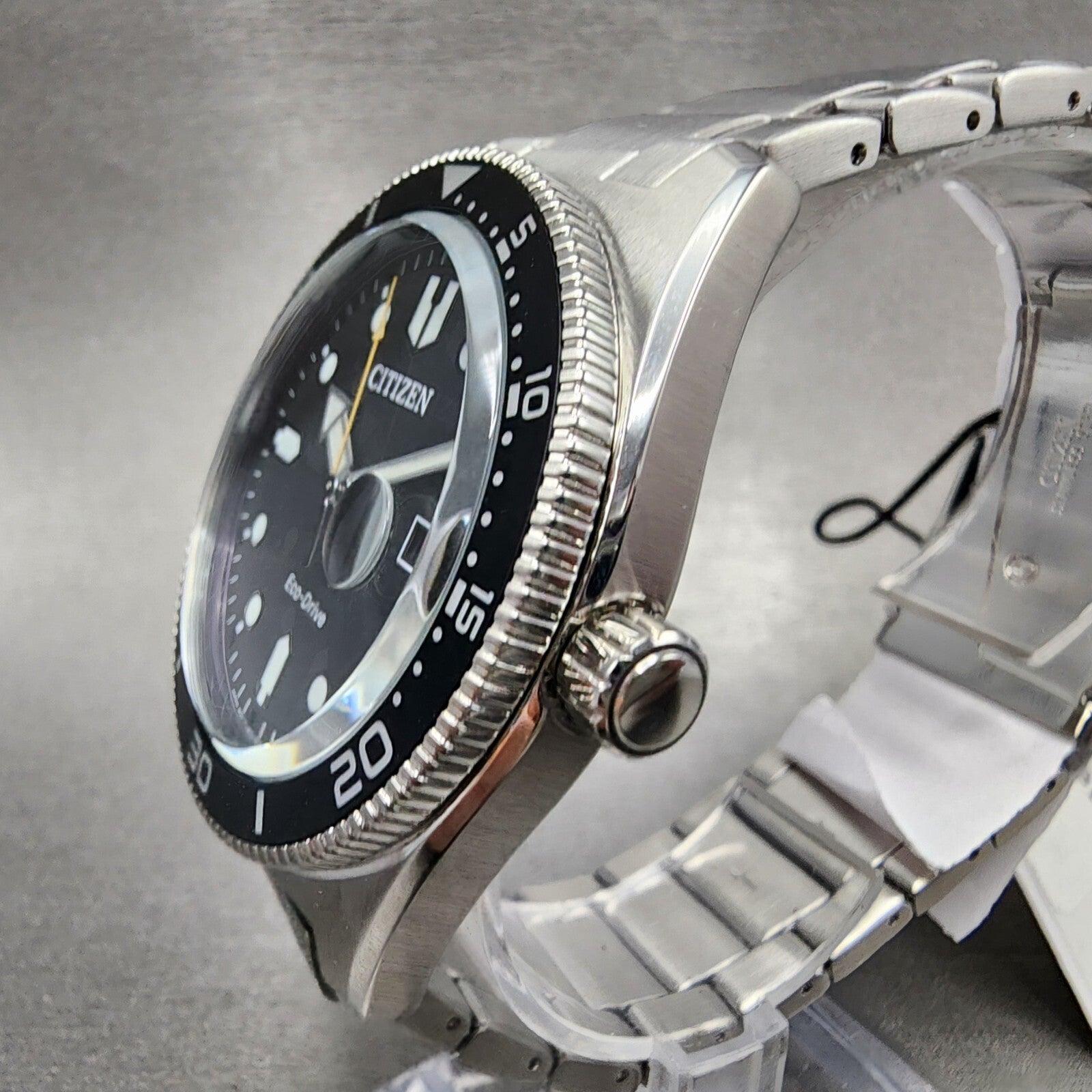 Citizen EcoDrive Dive Watch Men 43mm Black Dial Stainless Steel Date AW176081E2
