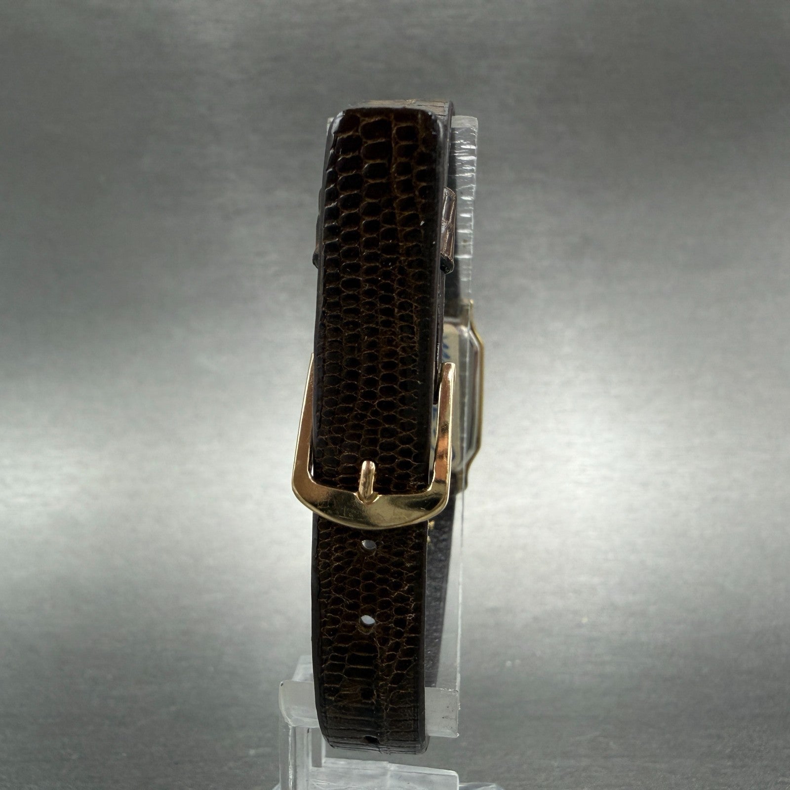 Seiko Watch Women 18mm Brown Dial Gold Tone Octagon 2C20-5509 New Battery NOS7