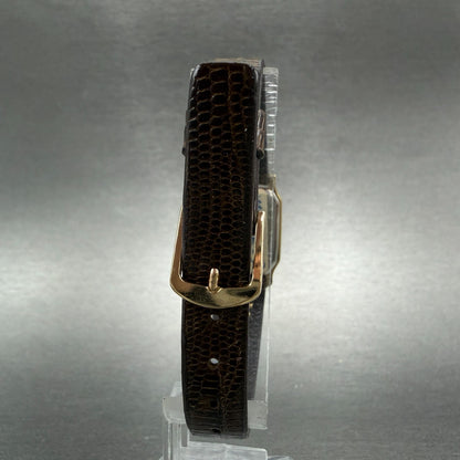 Seiko Watch Women 18mm Brown Dial Gold Tone Octagon 2C20-5509 New Battery NOS7