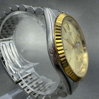 Citizen CQ President Watch Men 36mm Champagne Dial Two Tone Daydate Round NewBat3