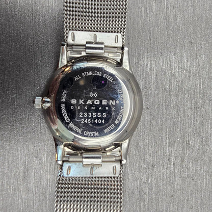 Skagen  Slimline Watch Women 28mm Silver Dial Silver Tone 233SSS New Batt10