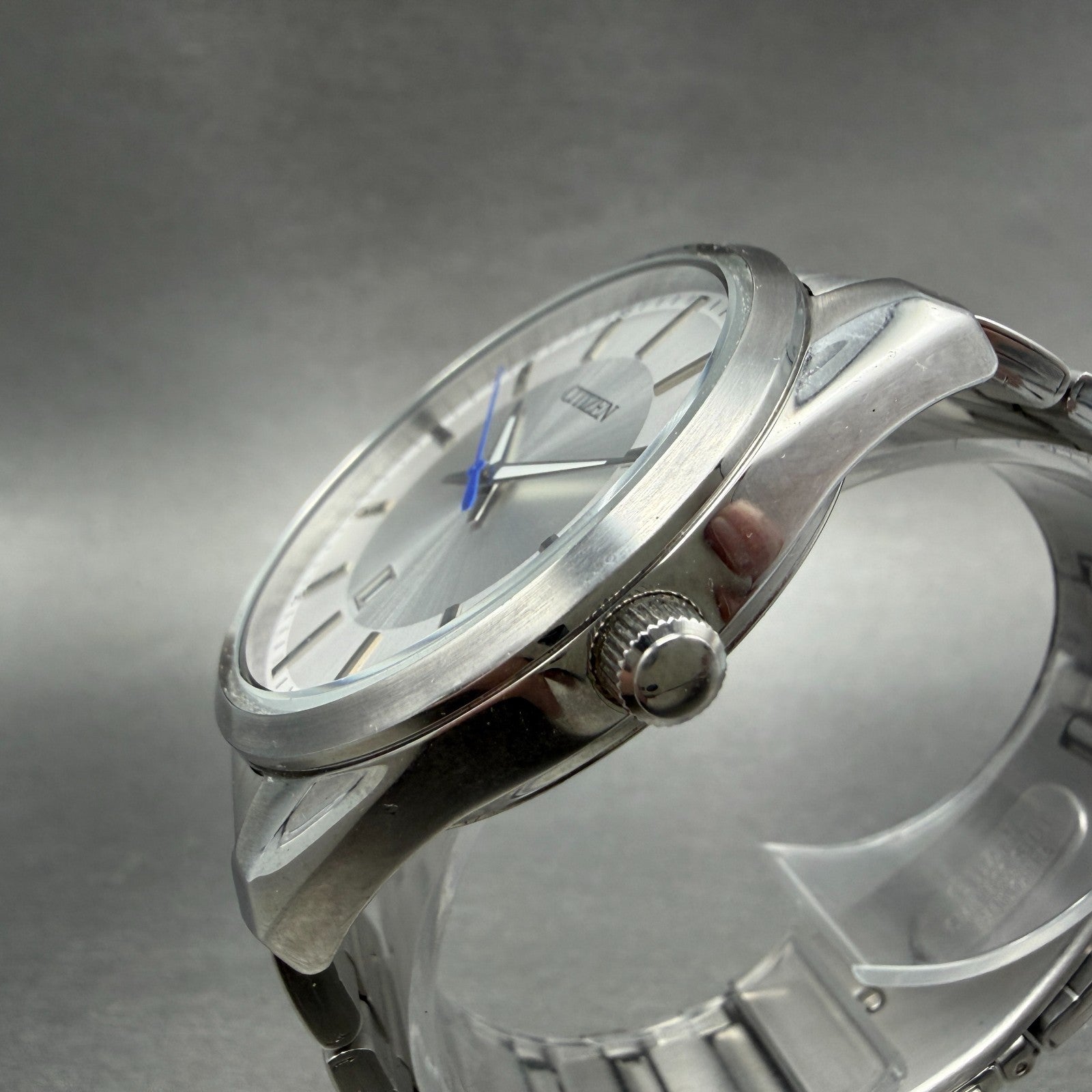 Citizen Watch Men 42mm Silver Dial Silver Tone Date 1112-S093368 New Battery2