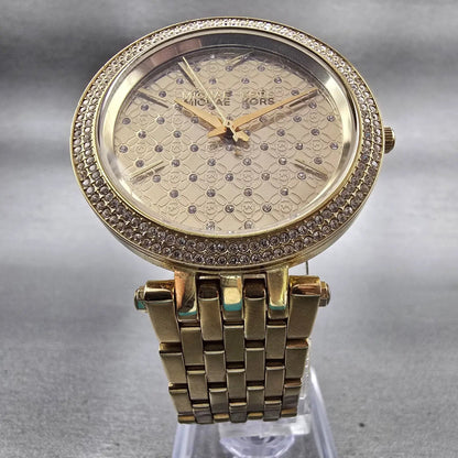Michael Kors Darci Watch Women 39mm Gold Dial Gold Tone MK3398 New Battery5