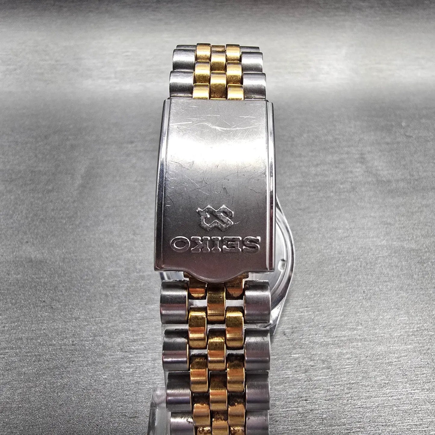 Seiko President Watch Men 35mm Silver Dial Two Tone Daydate 5Y23-8A68 New Batt7