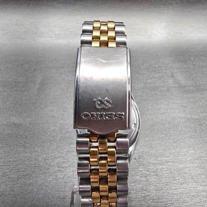 Seiko President Watch Men 35mm Silver Dial Two Tone Daydate 5Y23-8A68 New Batt7