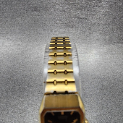 Seiko Tank Watch Women 17mm Black Dial Gold Tone 2Y015D20 Rectangle New Battery3