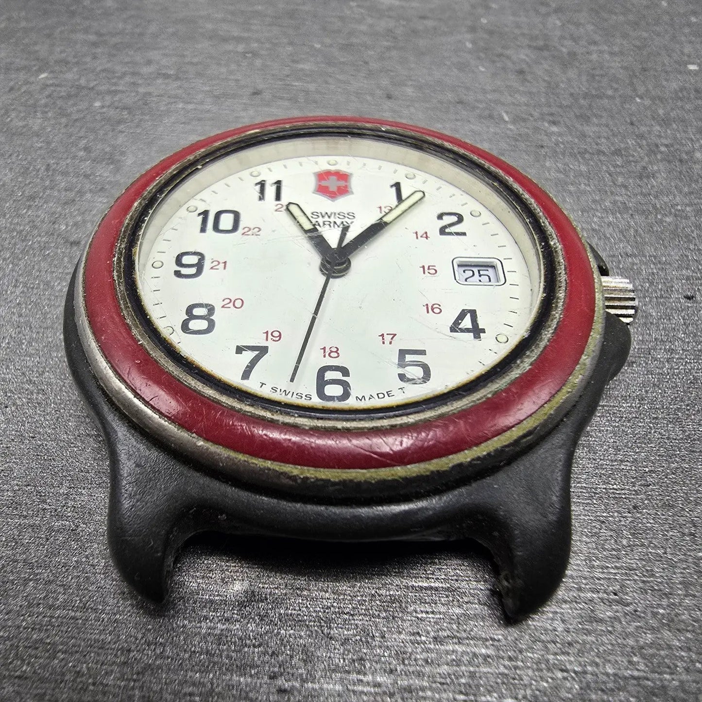 Victorinox Swiss Army Watch Men 39mm White Dial Black Tone Date Round PARTS MKNK3