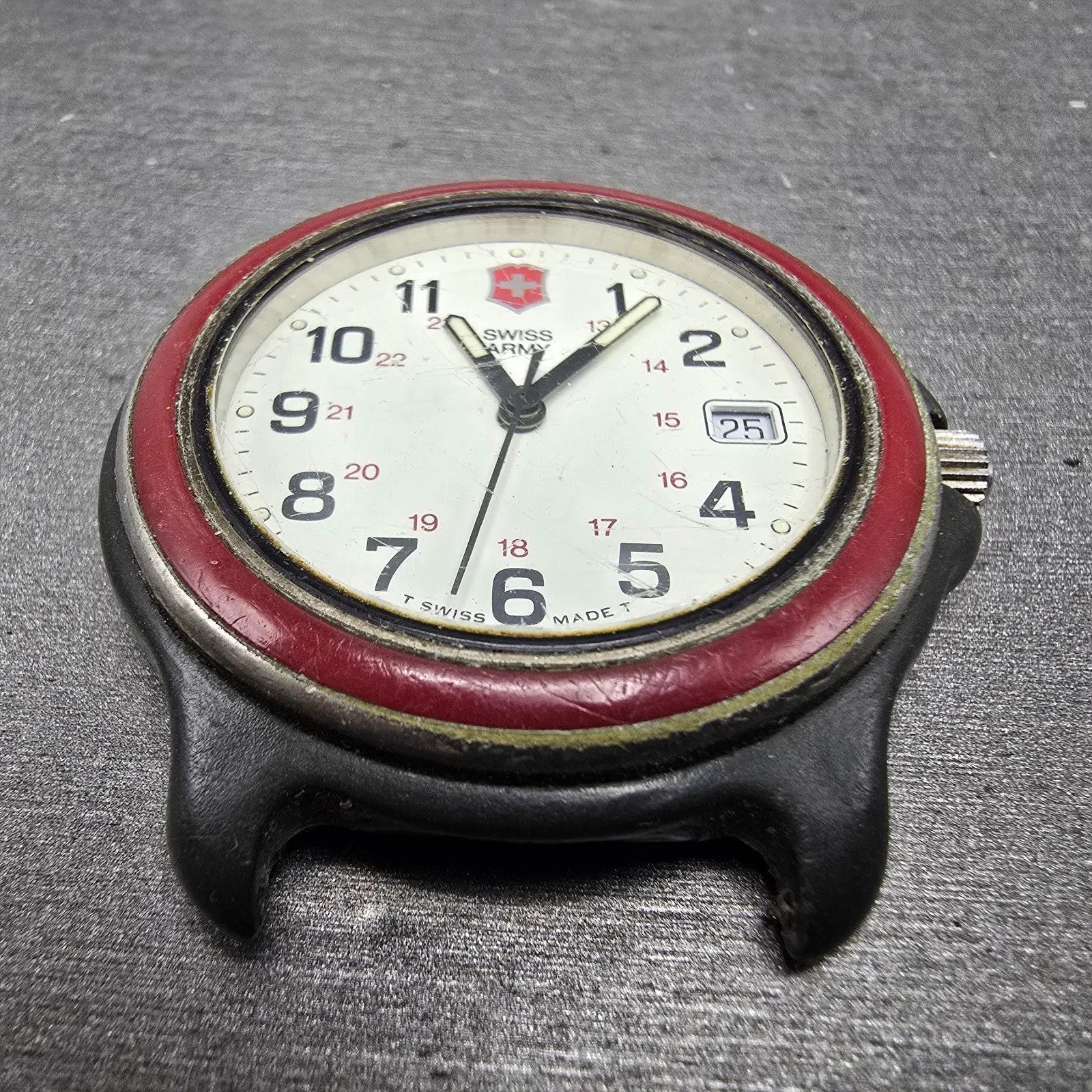 Victorinox Swiss Army Watch Men 39mm White Dial Black Tone Date Round PARTS MKNK3