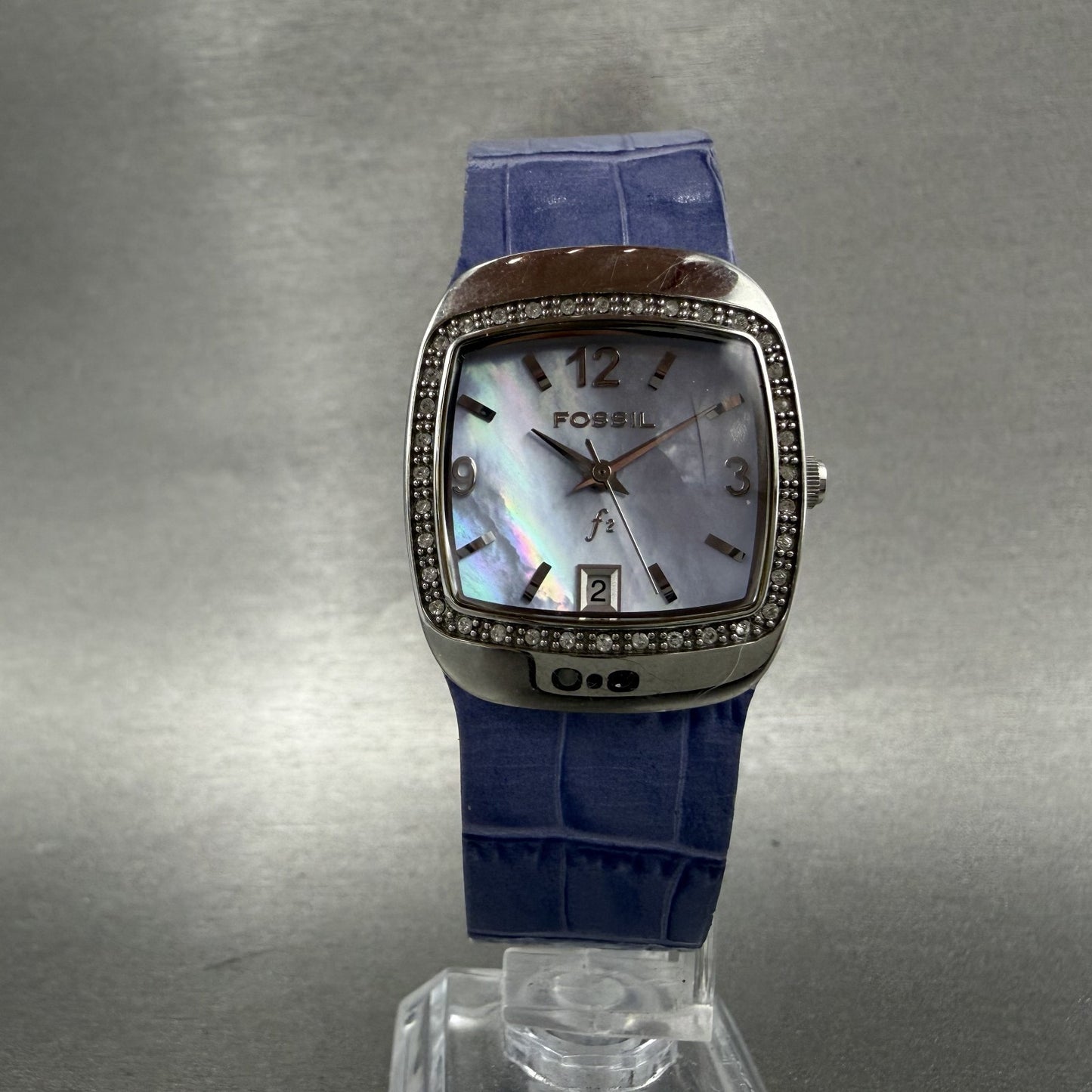 Fossil F2 Watch Women 25mm MOP Dial Silver Tone Rectangle ES9899 New Battery5