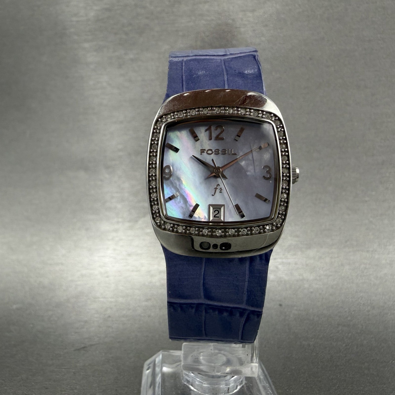 Fossil F2 Watch Women 25mm MOP Dial Silver Tone Rectangle ES9899 New Battery5