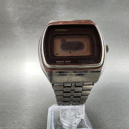 Seiko Digital Watch Men 37mm LCD Month Date Rectangle 0532-5019 PARTS
