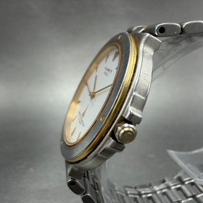 Seiko Cadet Watch Men 34mm White Dial Two Tone Round 5P31-6C50 New Battery2