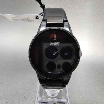 Citizen EcoDrive Axiom Watch Women 30mm black Dial Black Tone Date Round Runs0