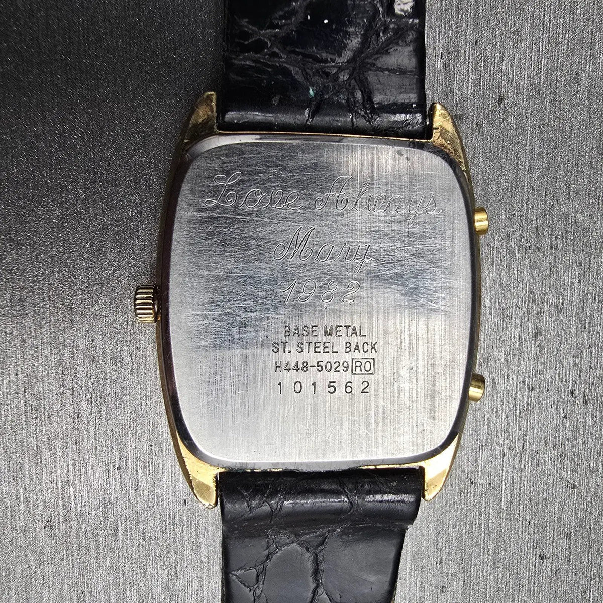 Seiko Watch Men 30mm Black Dial Gold Chronograph Alarm H448-5029 New Battery VTG10