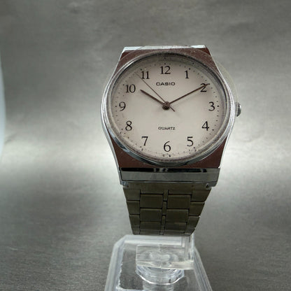 Casio MQ-336 Watch Men 33mm White Dial Silver Tone Round New Battery Vintage ABC5
