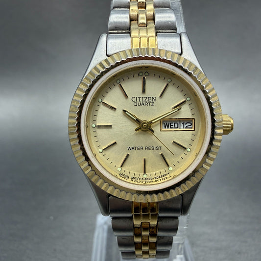 Citizen CQ Watch Women 25mm Champagne Dial Two Tone Daydate 6000-R00413 New Batt0