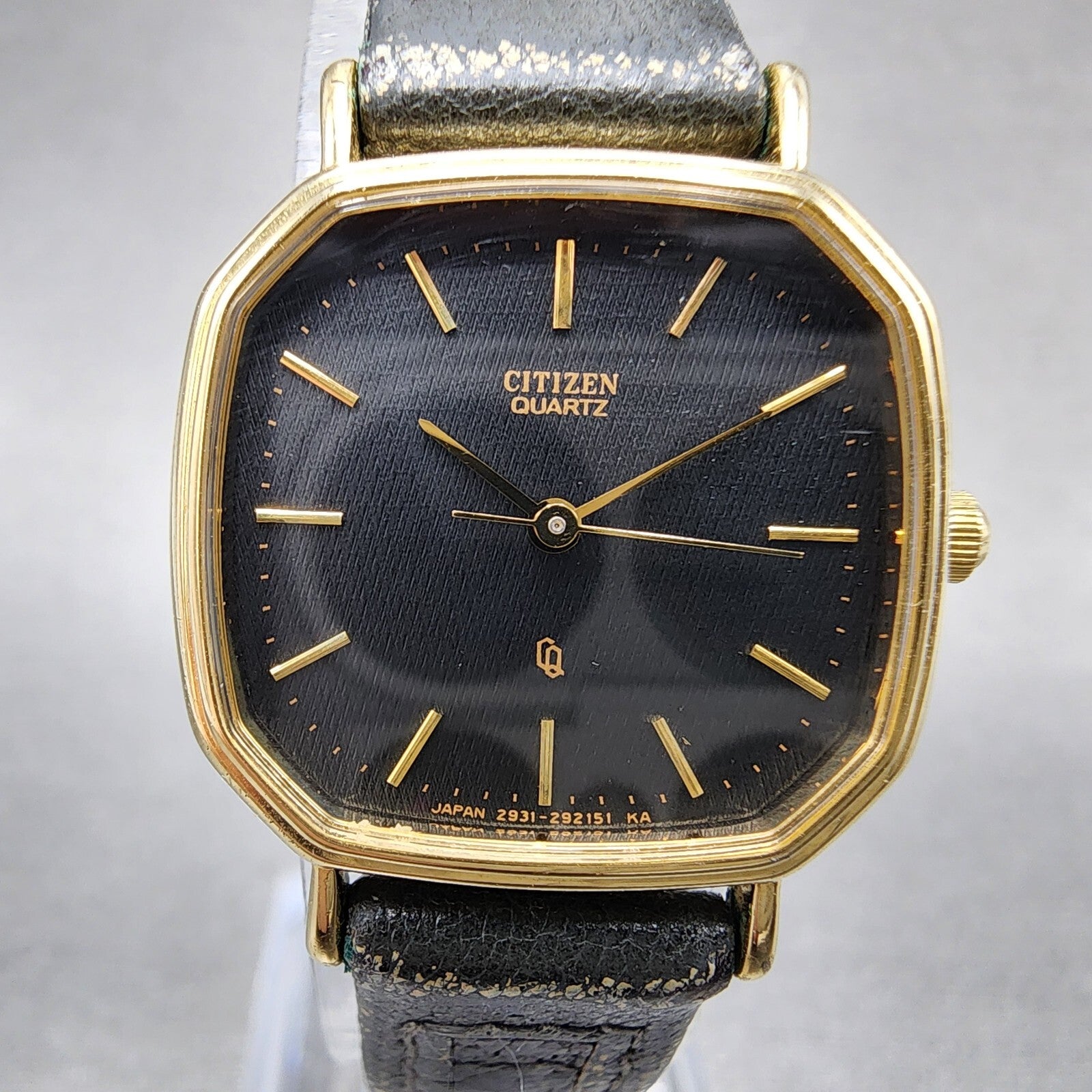 Citizen CQ Watch Women 23mm Black Dial Gold Tone Octagon 2931291603 New Battery1
