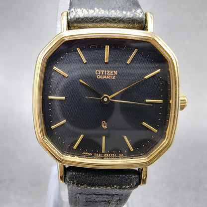 Citizen CQ Watch Women 23mm Black Dial Gold Tone Octagon 2931291603 New Battery1