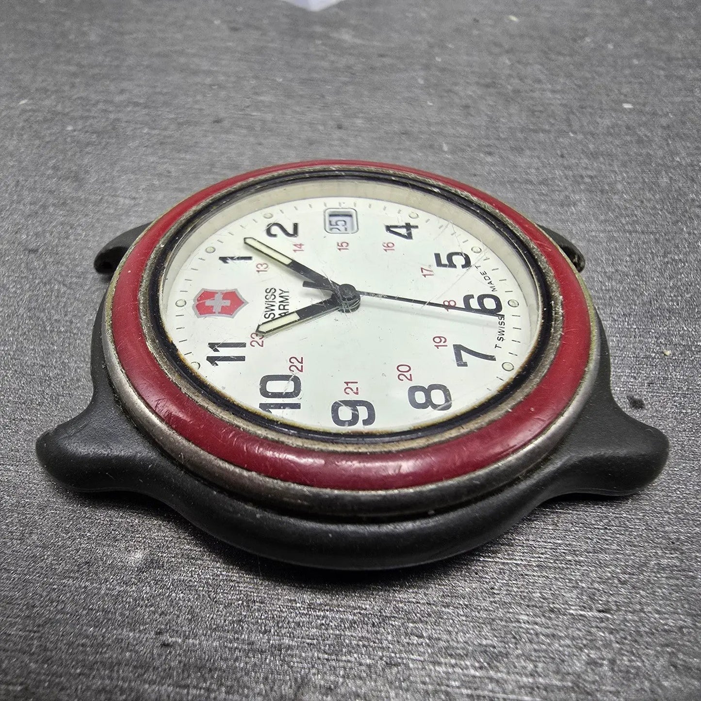 Victorinox Swiss Army Watch Men 39mm White Dial Black Tone Date Round PARTS MKNK4