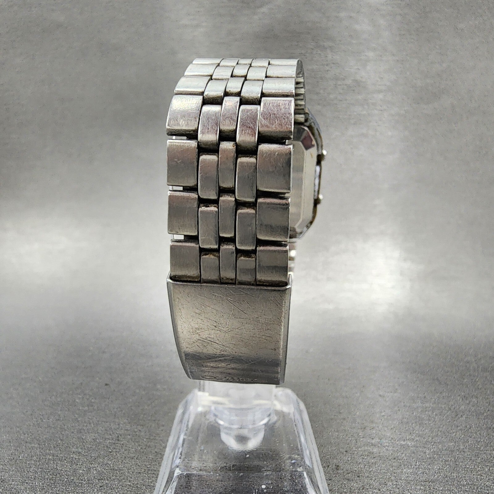 Seiko Digital Watch Men 33mm Alarm Chrono Steel Rectangle G7574050 PARTS8