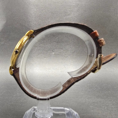 Movado Watch Men 34mm Gold Dial Gold Tone Round 87-E4-885 New Battery VTG6