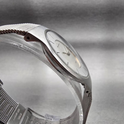 Skagen Watch Women 29mm Silver Dial Silver Tone Round Mesh Band 233SSS New Batt3