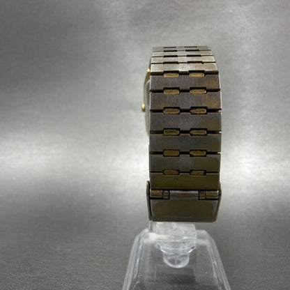 Seiko Tank Watch Men 26mm Champagne Dial Gold Tone Rectangle 5Y955009 New Batt7