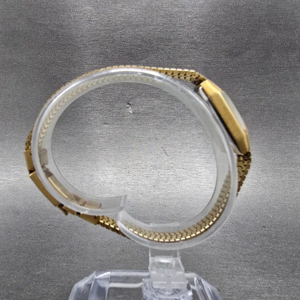 Jules Jurgensen Watch Women 11mm Gold Dial Gold Tone Rectangle New Battery VTG8