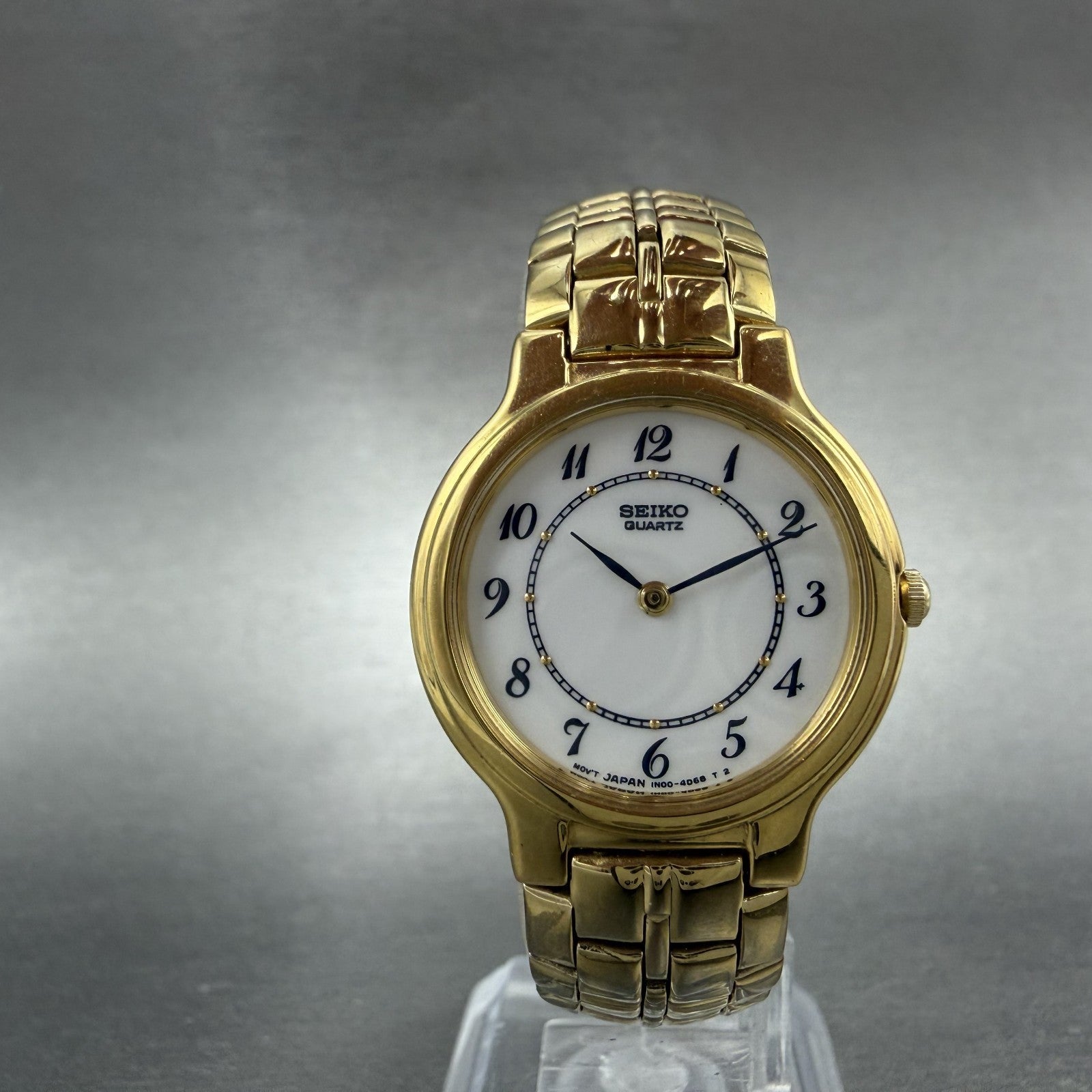 Seiko Watch Women 26mm White Dial Gold Tone Round Vintage 1N00-1B50 New Battery5