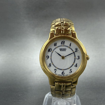 Seiko Watch Women 26mm White Dial Gold Tone Round Vintage 1N00-1B50 New Battery5