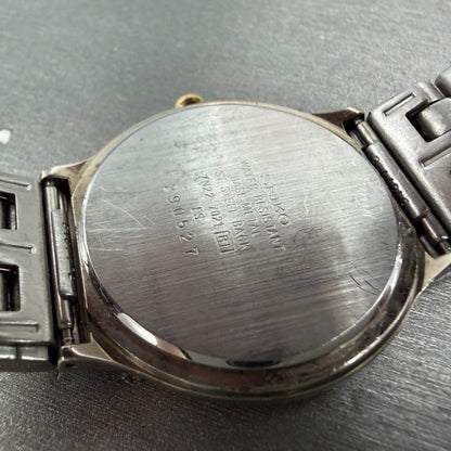 Seiko Watch Men 34mm White Dial Two Tone Date Round 7N22-7021 New Battery9