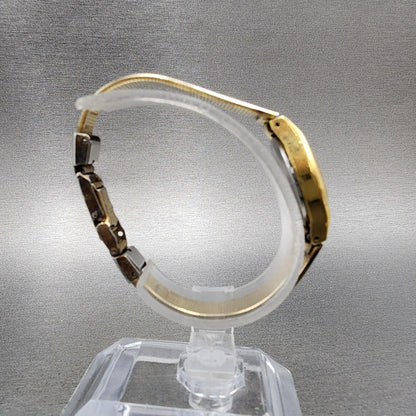 Seiko Watch Women 17mm Gold Dial Gold Tone Round 54205039 New Battery8