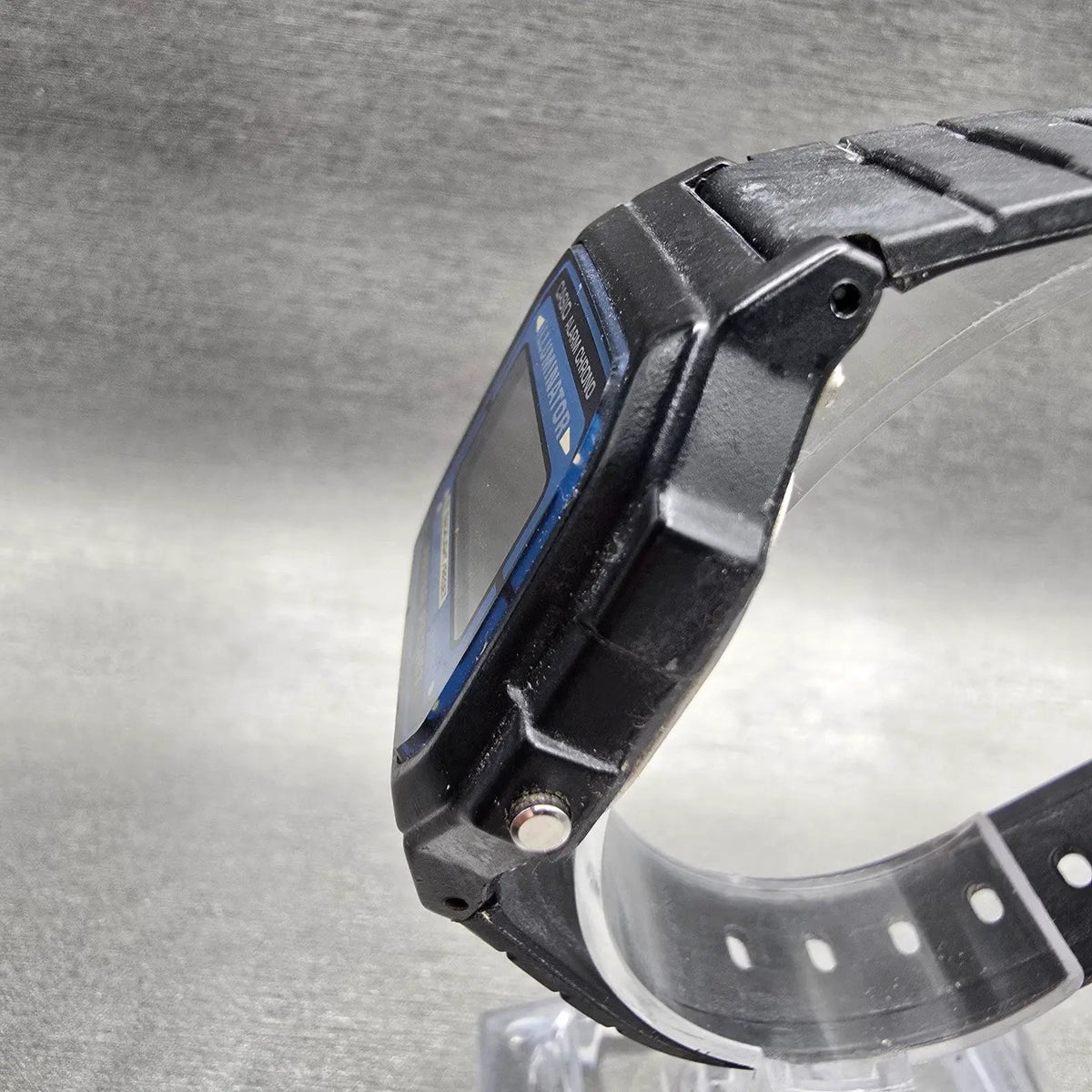 Casio Illuminator F-105 Watch Men 35mm Black Blue Chrono Alarm New Battery JP342