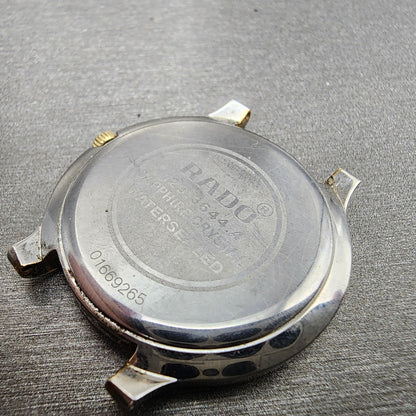 Rado Florence Watch Men 32mm Gold Dial Two Tone Date Round 129.3644.4 New Batt6