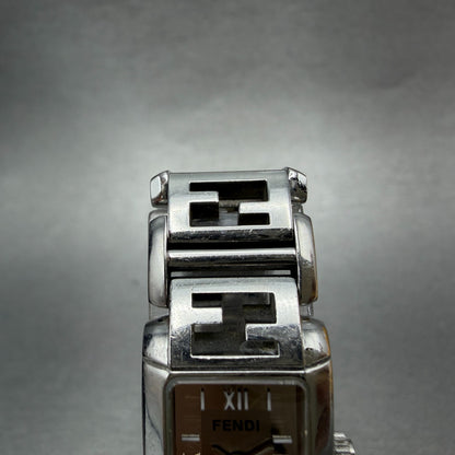 Fendi 1200L Tank Watch Women 16mm Silver Dial Steel Rectangle New Battery W/Box6