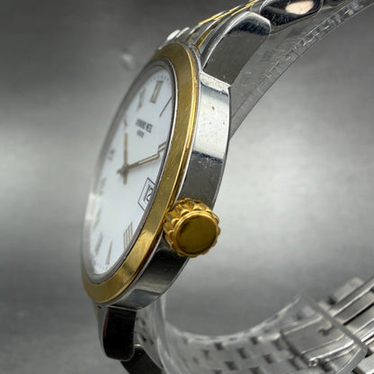 Raymond Weil Toccata Watch Men 35mm White Dial Two Tone Date Round New Battery2
