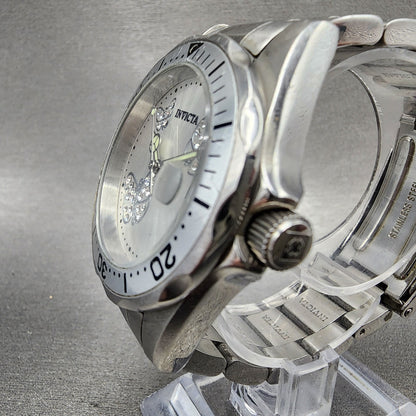 Invicta Angle Watch Women 37mm Silver Dial Steel Date Round 12503 New Battery2