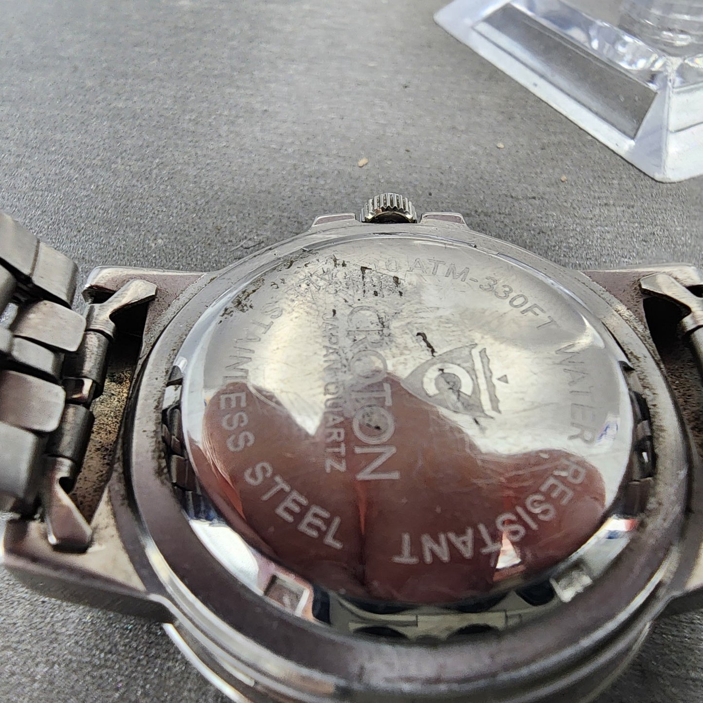 Croton Dive Watch Men 38mm Blue Dial Silver Tone Date Round New Battery9