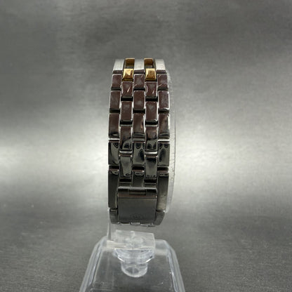 Movado Esperanza Tank Watch Women 14mm Black Dial Two Tone Rectangle New Batt AB7