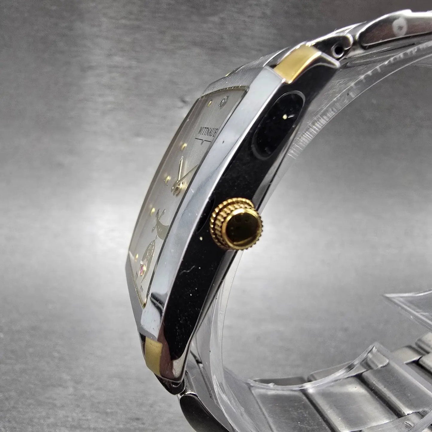Wittnauer Tank Watch Men 28mm Silver Dial Two Tone Freemason Shriner New Battery2