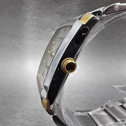 Wittnauer Tank Watch Men 28mm Silver Dial Two Tone Freemason Shriner New Battery2
